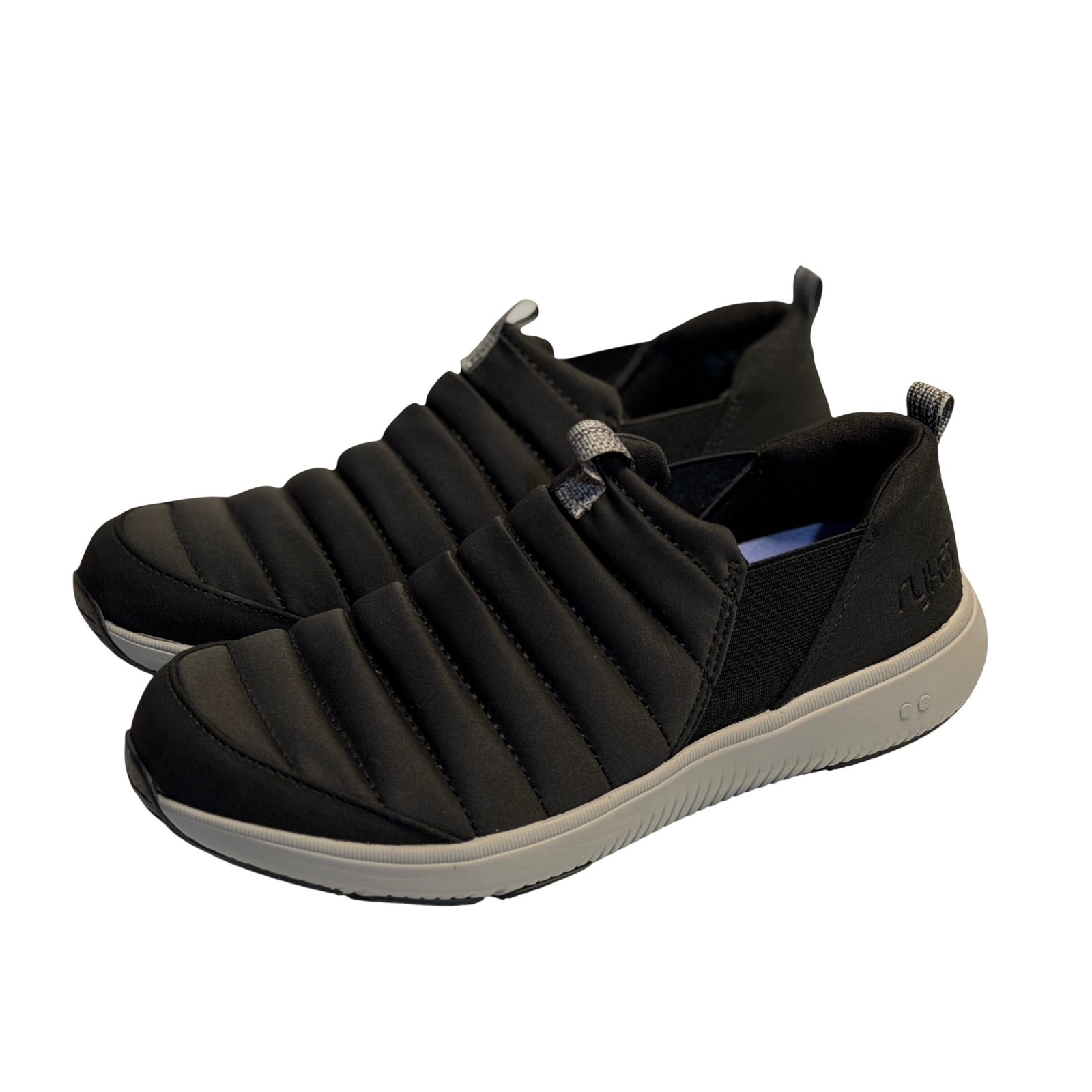 Ryka Pursuit Quilted Slip-Ons Black Walking Sneakers Women Size 7.5 Women